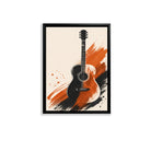 Framed Acoustic Guitar Art Print, Modern Abstract Design, High-Quality Matte Finish, Perfect Home Decor for Any Room