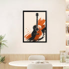 Framed Acoustic Guitar Art Print, Modern Abstract Design, High-Quality Matte Finish, Perfect Home Decor for Any Room