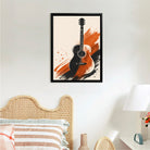 Framed Acoustic Guitar Art Print, Modern Abstract Design, High-Quality Matte Finish, Perfect Home Decor for Any Room