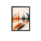 Abstract Sound Wave Art Print in Black Frame, Vibrant Orange and Black Design, Perfect Home Decor for Living Room or Office
