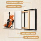 Framed Acoustic Guitar Art Print, Modern Abstract Design, High-Quality Matte Finish, Perfect Home Decor for Any Room