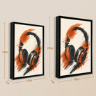 Framed Headphones Art Print, Modern Abstract Design, High-Quality Matte Finish, Perfect Home Decor for Any Room