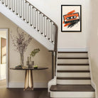 Framed Retro Cassette Tape Art Print, Vibrant Orange and Black Design, Perfect Home Decor for Music Lovers