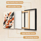 Framed Musical Notes Art Print, Abstract Black and Orange Design, Perfect Home Decor for Any Room