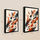 Framed Musical Notes Art Print, Abstract Black and Orange Design, Perfect Home Decor for Any Room