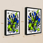 Framed Electric Guitar Art Print, Vibrant Blue and Green Design, Perfect Home Decor for Music Lovers