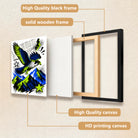 Framed Blue and Green Hawk Art Print, Vibrant Mountain Landscape Design, Perfect Home Decor for Any Room