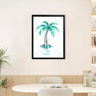 Framed Tropical Palm Tree Art Print, Modern Crystal Design, Perfect Home Decor for Living Room or Office