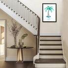 Framed Tropical Palm Tree Art Print, Modern Crystal Design, Perfect Home Decor for Living Room or Office