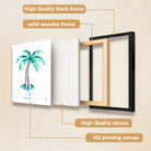 Framed Tropical Palm Tree Art Print, Modern Crystal Design, Perfect Home Decor for Living Room or Office