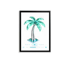 Framed Tropical Palm Tree Art Print, Modern Crystal Design, Perfect Home Decor for Living Room or Office