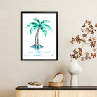 Framed Tropical Palm Tree Art Print, Modern Crystal Design, Perfect Home Decor for Living Room or Office