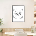 Framed Saturn Galaxy Art Print, Black and White Astronomical Illustration, Perfect Home Decor for Any Room