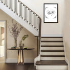 Framed Saturn Galaxy Art Print, Black and White Astronomical Illustration, Perfect Home Decor for Any Room