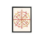 Framed Red and Gold Circuit Pattern Art Print, Modern Abstract Design, High-Quality Matte Finish, Perfect for Home or Office Decor in New York