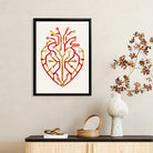 Framed Circuit Heart Art Print, Modern Tech-Inspired Design, High-Quality Matte Finish, Perfect for Home or Office Decor in New York