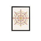 Framed Spiderweb Art Print with Red and Gold Design, Modern Home Decor, High-Quality Matte Finish
