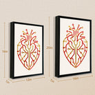 Framed Circuit Heart Art Print, Modern Tech-Inspired Design, High-Quality Matte Finish, Perfect for Home or Office Decor in New York