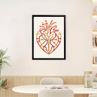 Framed Circuit Heart Art Print, Modern Tech-Inspired Design, High-Quality Matte Finish, Perfect for Home or Office Decor in New York