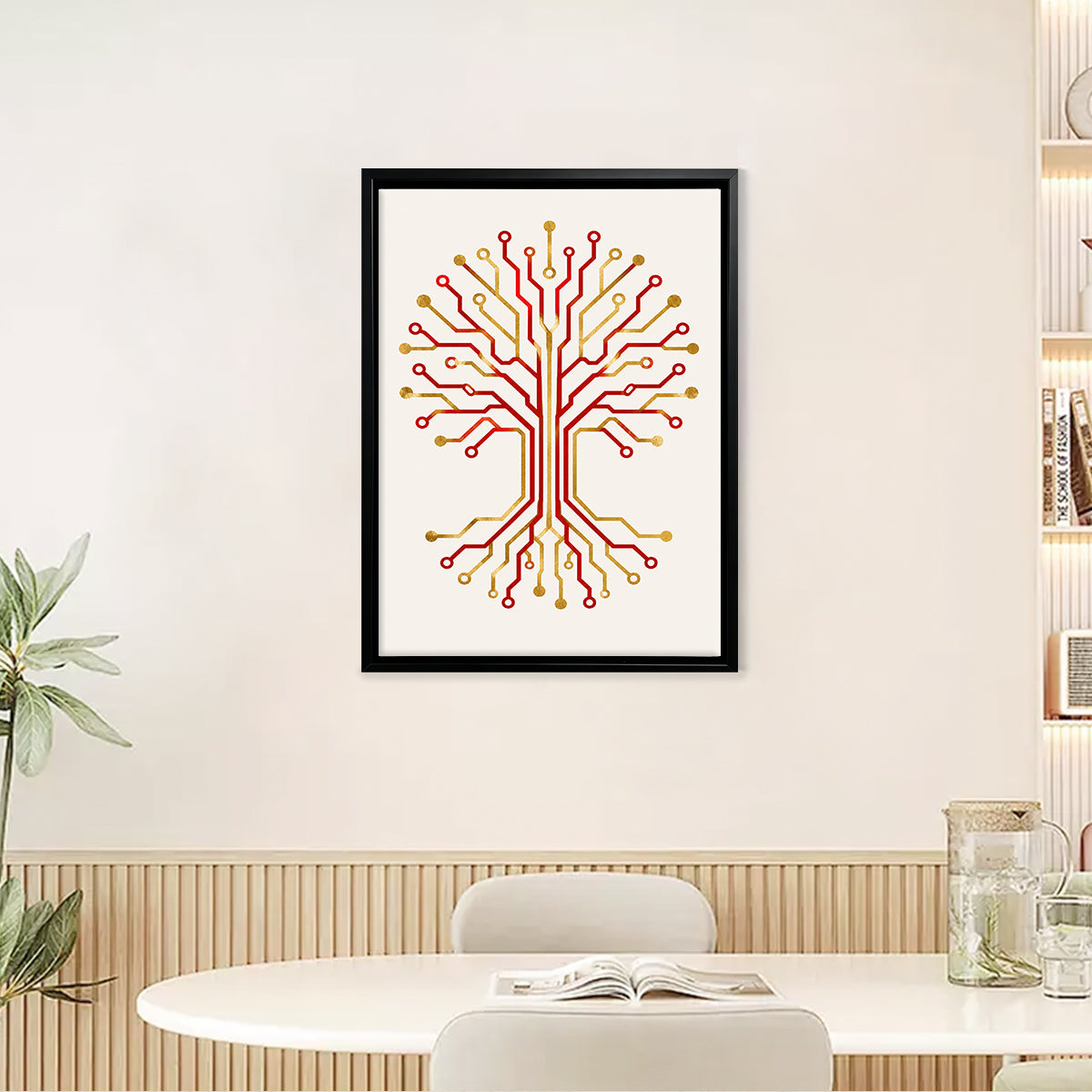 Framed Circuit Board Tree Art Print, Modern Tech-Inspired Design, High-Quality Matte Finish, Perfect for Home or Office Decor in New York