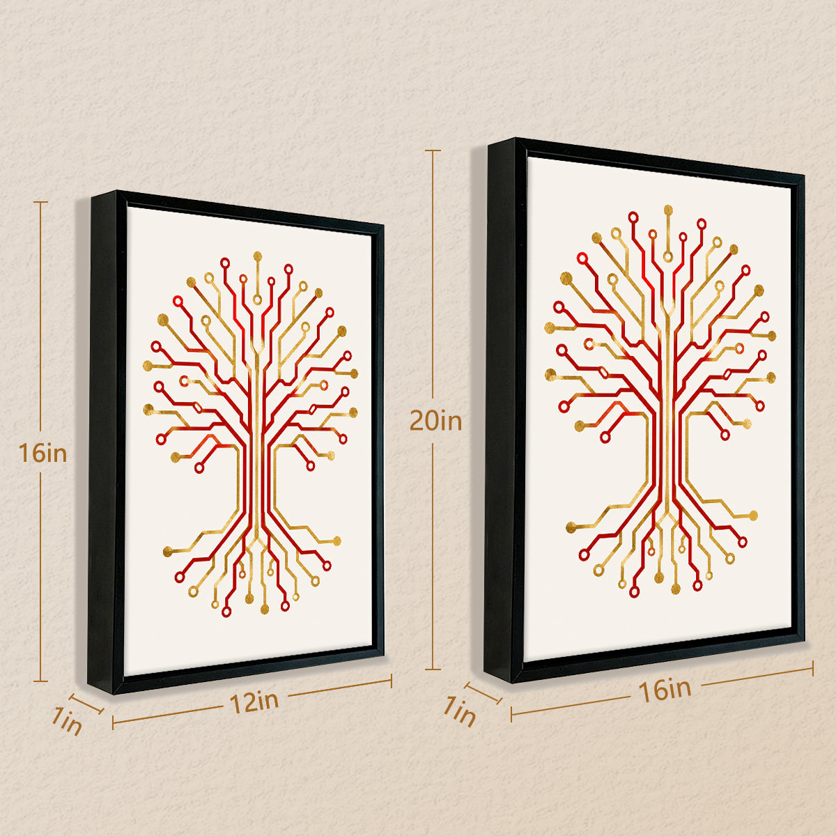 Framed Circuit Board Tree Art Print, Modern Tech-Inspired Design, High-Quality Matte Finish, Perfect for Home or Office Decor in New York