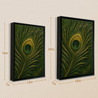 Framed Peacock Feather Art Print, Vibrant Green & Gold Design, Perfect Home Decor for Living Room or Hallway