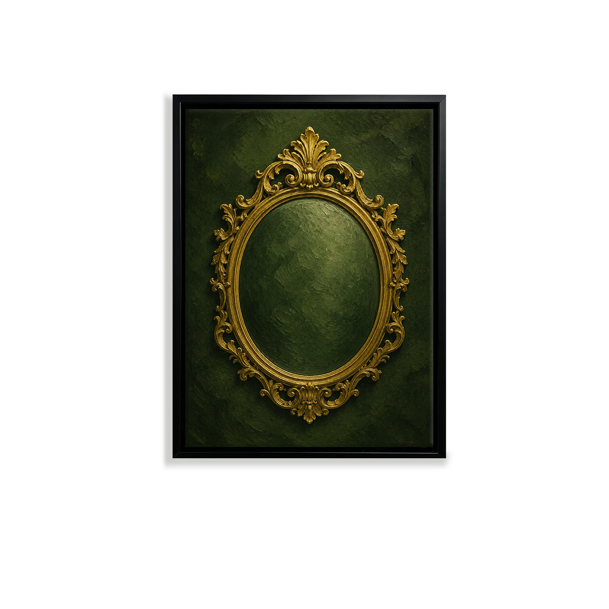 Ornate Gold Frame Mirror Painting, Vintage Style, Wall Art for Home Decor, Elegant Gift