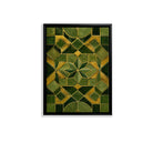 Abstract Green & Gold Geometric Pattern Framed Art Print, Modern Home Decor, High-Quality Matte Finish, Perfect for Living Room or Office