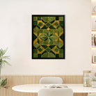 Abstract Green & Gold Geometric Pattern Framed Art Print, Modern Home Decor, High-Quality Matte Finish, Perfect for Living Room or Office