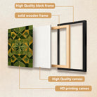 Abstract Green & Gold Geometric Pattern Framed Art Print, Modern Home Decor, High-Quality Matte Finish, Perfect for Living Room or Office