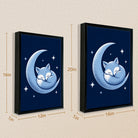 Framed Moon Fox Art Print, Blue Night Sky Design, Perfect Home Decor for Any Room