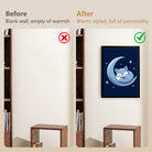 Framed Moon Fox Art Print, Blue Night Sky Design, Perfect Home Decor for Any Room