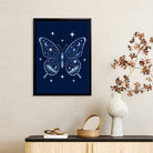 Framed Night Sky Butterfly Art Print, Celestial Design, High-Quality Matte Finish, Perfect for Home Decor in Any Room