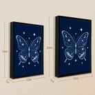 Framed Night Sky Butterfly Art Print, Celestial Design, High-Quality Matte Finish, Perfect for Home Decor in Any Room