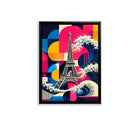 Framed Eiffel Tower Wave Art Print, Modern Abstract Design, High-Quality Matte Finish, Perfect Home Decor for Any Room