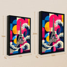 Framed Eiffel Tower Wave Art Print, Modern Abstract Design, High-Quality Matte Finish, Perfect Home Decor for Any Room