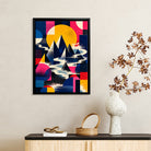 Framed Abstract Mountain Canvas Art Print, High Quality HD Printing, Perfect for Home Decor in Any Room