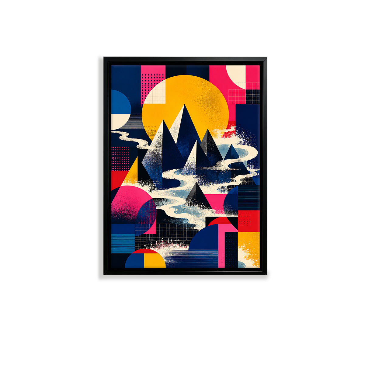 Framed Abstract Mountain Canvas Art Print, High Quality HD Printing, Perfect for Home Decor in Any Room
