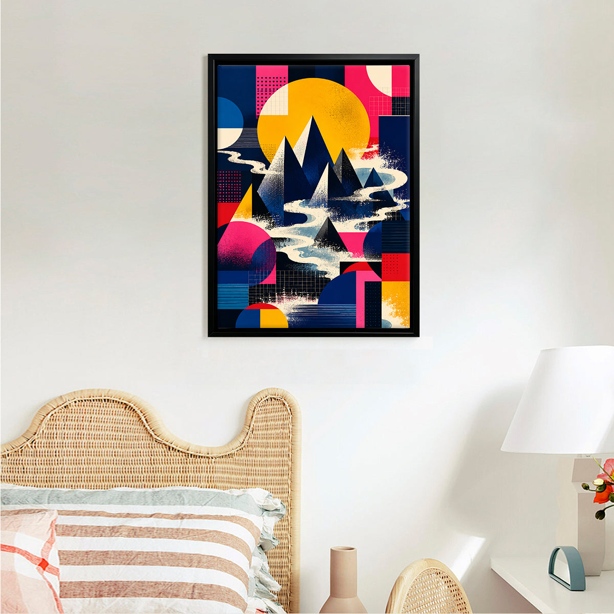Framed Abstract Mountain Canvas Art Print, High Quality HD Printing, Perfect for Home Decor in Any Room