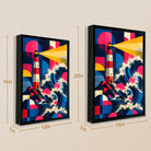 Framed Lighthouse Waves Art Print, Vibrant Abstract Design, High-Quality Matte Finish, Perfect for Home or Office Decor