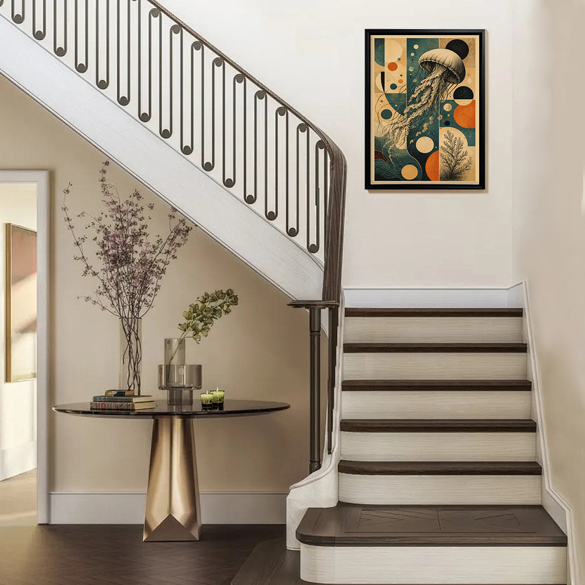 Framed Jellyfish Art Print, Vintage Style, High-Quality Poster for Home Decor, Perfect Gift for Any Occasion