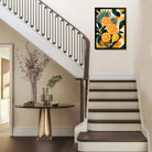 Framed Orange and Lemon Slice Art Print with Tropical Leaves, Modern Retro Style, High-Quality Matte Finish, Perfect for Home or Office Decor