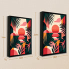 Framed Tropical Sunset Art Print, Modern Abstract Design, High-Quality Matte Finish, Perfect for Home Decor in California