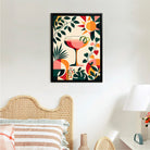 Framed Art Print with Tropical Cocktail Design, Retro Style, High-Quality Matte Finish, Perfect for Home Decor in California