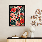 Framed Tropical Floral Art Print, Vibrant Pattern, High-Quality Matte Finish, Perfect for Home Decor in Any Room