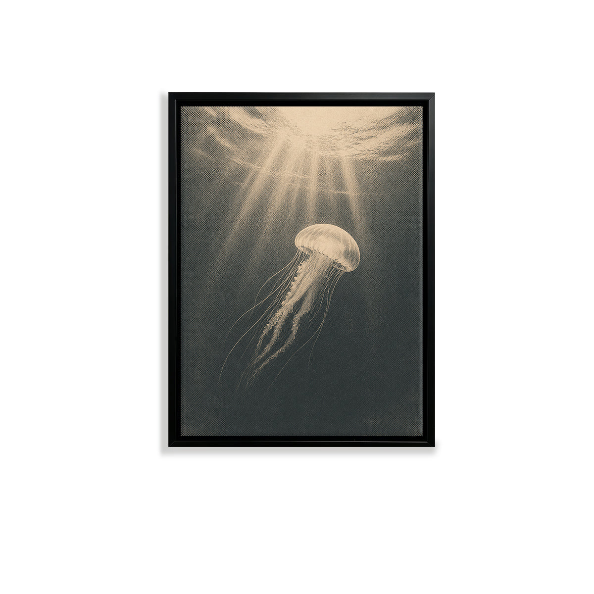 Framed Jellyfish Art Print, Vintage Style, High-Quality Canvas, Perfect Home Decor for Living Room or Bedroom