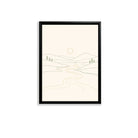 Minimalist Landscape Art Print with Winding Path and Sun - Modern Home Decor