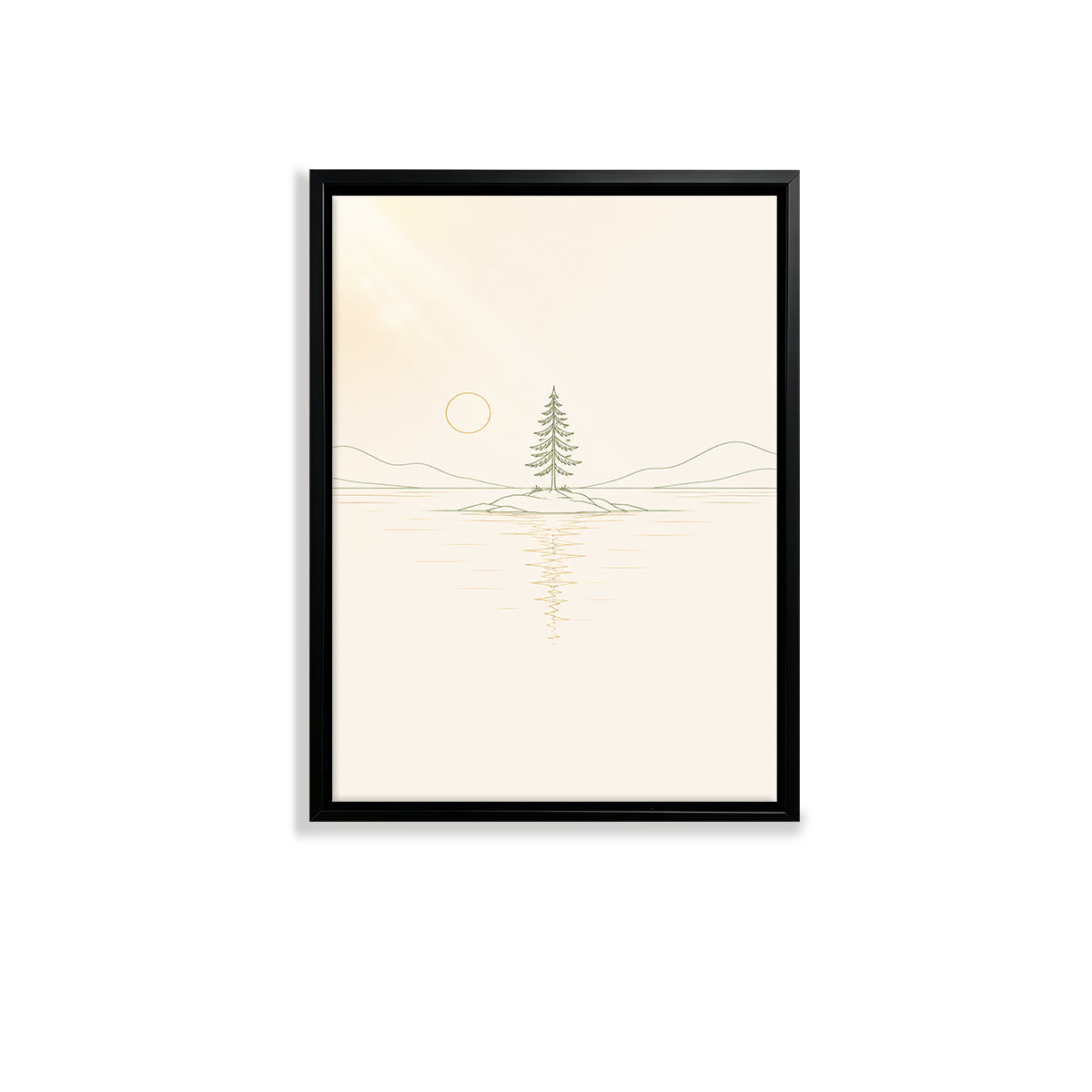 Minimalist Pine Tree Landscape Art Print, Modern Nordic Style, High-Quality Matte Paper, Perfect for Home Office Decor