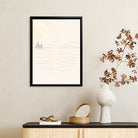 Minimalist Lake Sunrise Art Print in Black Frame - Elegant Home Decor for Any Room