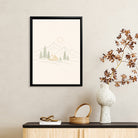 Minimalist Cabin in the Woods Framed Art Print, Scandinavian Style, High-Quality Matte Finish, Perfect for Home Decor